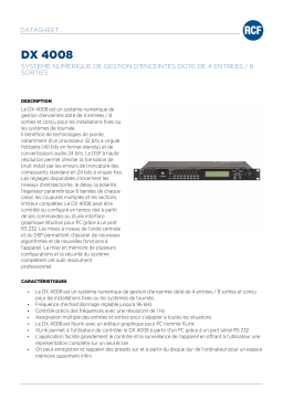 RCF DX 4008 4 INPUTS, 8 OUTPUT DIGITAL PROCESSOR spécification