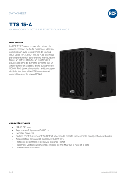 RCF TTS 15-A ACTIVE HIGH POWER SUBWOOFER spécification