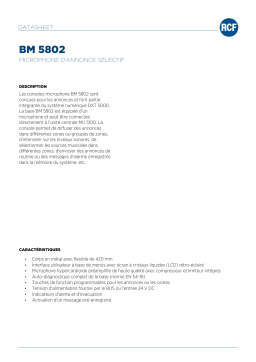 RCF BM 5802 SELECTIVE CALL PAGING MICROPHONE spécification