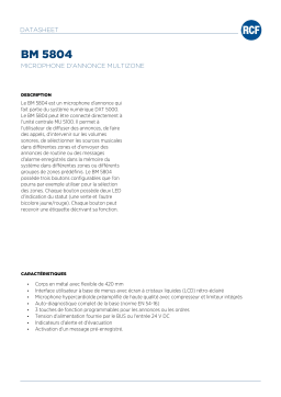 RCF BM 5804 MULTI ZONE PAGING MICROPHONE spécification