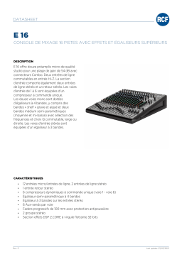 RCF E 16 16-CHANNEL MIXING CONSOLE spécification