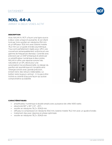 RCF NXL 44-A ACTIVE TWO-WAY ARRAY spécification | Fixfr