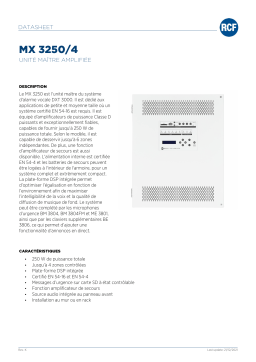 RCF MX 3250/4 AMPLIFIED MASTER UNIT spécification