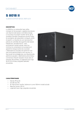 RCF S 8018 II HIGH-EFFICIENCY SUBWOOFER spécification