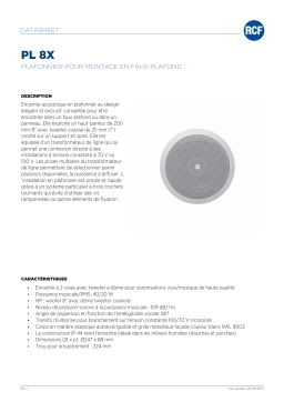 RCF PL 8X COAXIAL CEILING SPEAKER spécification