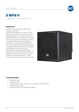 RCF S 8015 II HIGH-EFFICIENCY SUBWOOFER spécification