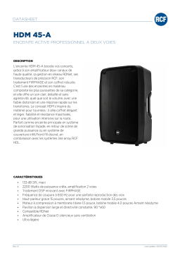 RCF HDM 45-A ACTIVE TWO-WAY PROFESSIONAL SPEAKER spécification