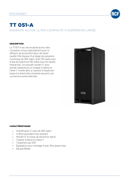 RCF TT 051-A ACTIVE ULTRA COMPACT WIDE DISPERSION SPEAKER spécification