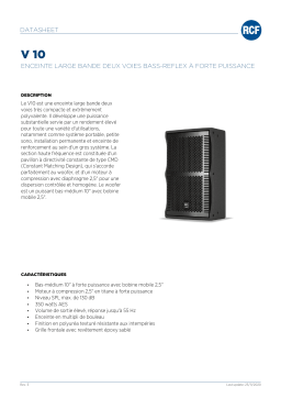 RCF V 10 HIGH POWER, TWO-WAY BASS REFLEX FULL RANGE SYSTEM spécification