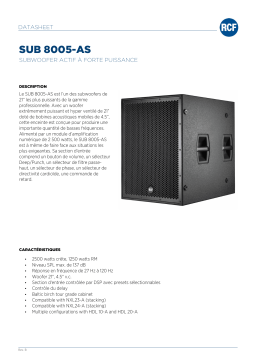 RCF SUB 8005-AS ACTIVE HIGH POWER SUBWOOFER spécification