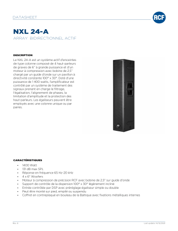 RCF NXL 24-A ACTIVE TWO-WAY ARRAY spécification | Fixfr