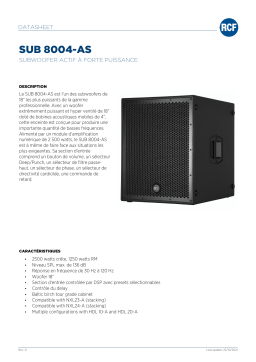 RCF SUB 8004-AS ACTIVE HIGH POWER SUBWOOFER spécification