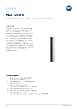 RCF VSA 1250 II DIGITALLY STEERABLE COLUMN SPEAKER spécification