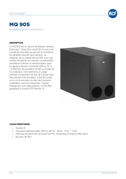 RCF MQ 90S COMPACT SUBWOOFER spécification