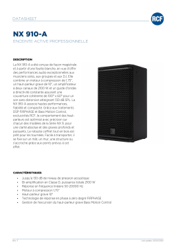 RCF NX 910-A PROFESSIONAL ACTIVE SPEAKER spécification