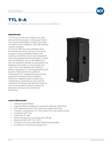 RCF TTL 6-A ACTIVE THREE-WAY LINE ARRAY MODULE spécification | Fixfr