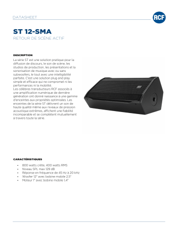 RCF ST 12-SMA ACTIVE STAGE MONITOR spécification | Fixfr