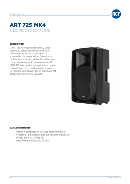 RCF ART 725 MK4 TWO WAY PASSIVE SPEAKER spécification