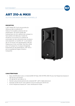 RCF ART 310-A MKIII ACTIVE TWO-WAY SPEAKER spécification