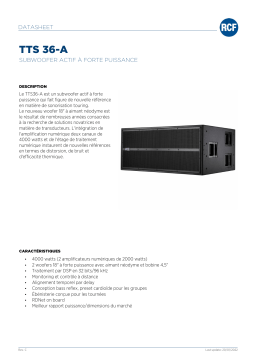 RCF TTS 36-A ACTIVE HIGH POWER SUBWOOFER spécification