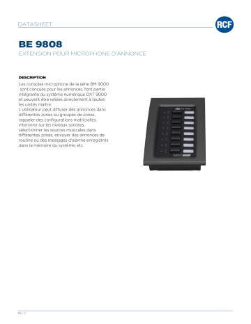 RCF BE 9808 ADDITIONAL KEYBOARD spécification | Fixfr