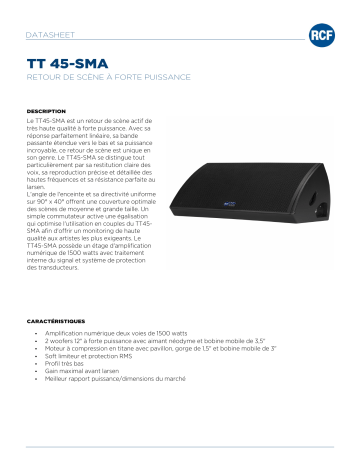 RCF TT 45-SMA HIGH OUTPUT STAGE MONITOR spécification | Fixfr