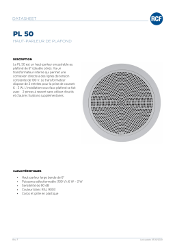 RCF PL 50 CEILING SPEAKER spécification