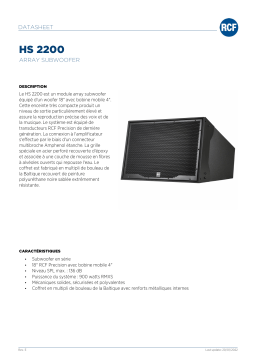 RCF HS 2200 ARRAY SUBWOOFER spécification