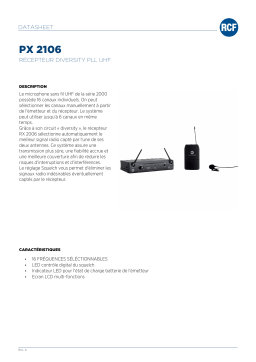 RCF PX 2106 UHF WIRELESS MICROPHONE - DIVERSITY SYSTEM spécification