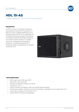 RCF HDL 15-AS ACTIVE FLYABLE HIGH POWER SUBWOOFER spécification