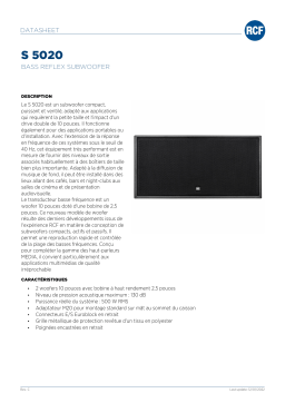 RCF S 5020 BASS REFLEX SUBWOOFER spécification