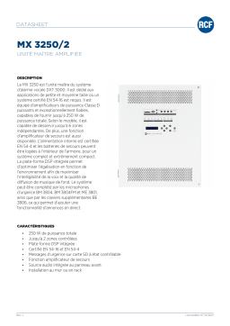 RCF MX 3250/2 AMPLIFIED MASTER UNIT spécification