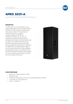 RCF 4PRO 5031-A ACTIVE TWO-WAY SPEAKER spécification