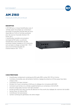 RCF AM 2160 MIXER AMPLIFIER spécification