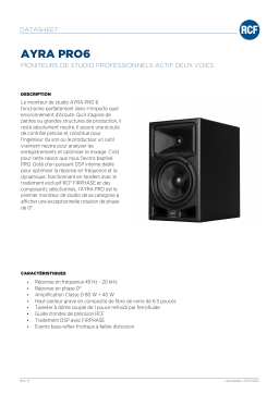 RCF AYRA PRO6 PROFESSIONAL ACTIVE TWO-WAY STUDIO MONITORS spécification