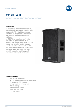 RCF TT 25-A II ACTIVE HIGH OUTPUT TWO-WAY SPEAKER spécification