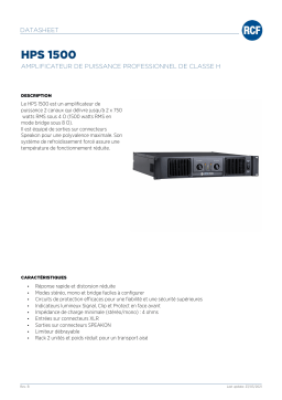 RCF HPS 1500 CLASS H PROFESSIONAL POWER AMPLIFIER spécification