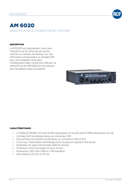 RCF AM 6020 MOBILE AMPLIFIER spécification