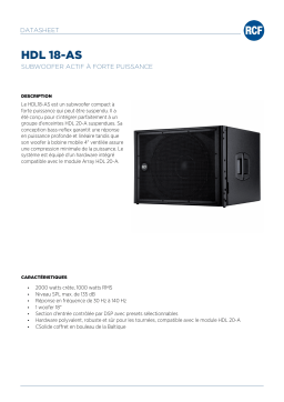 RCF HDL 18-AS ACTIVE FLYABLE HIGH POWER SUBWOOFER spécification