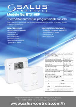 Salus RT310RF Thermostat d’ambiance numérique sans fil spécification