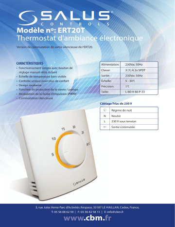 Salus ERT20T spécification | Fixfr