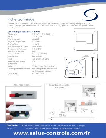 Salus HTRP230 Thermostat numérque programmable spécification | Fixfr