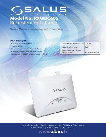 Salus RXWBC605 spécification | Fixfr