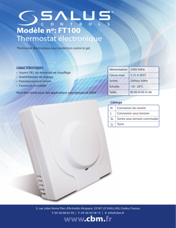 Salus FT100 Thermostat Anti-Gel spécification | Fixfr