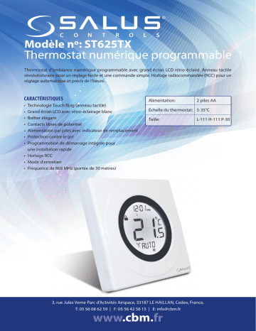 Salus ST625TX spécification | Fixfr