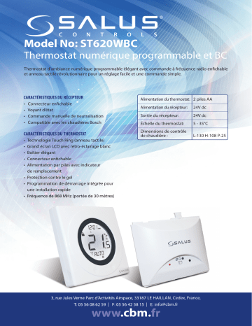 Salus ST620WBC spécification | Fixfr