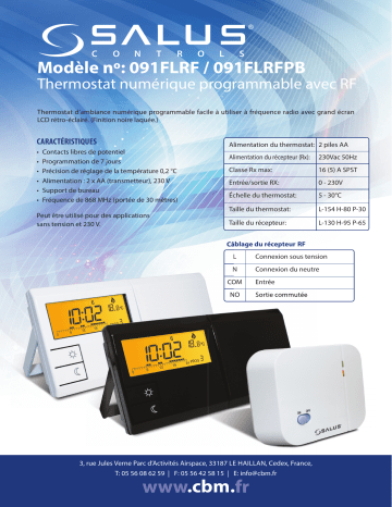 Salus 091RL RF spécification | Fixfr