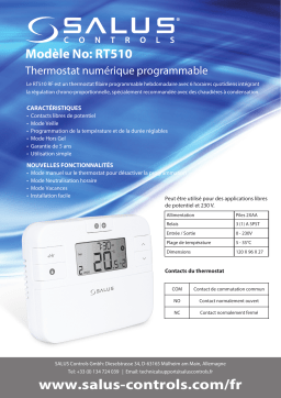 Salus RT510 Thermostat numérique programmable spécification