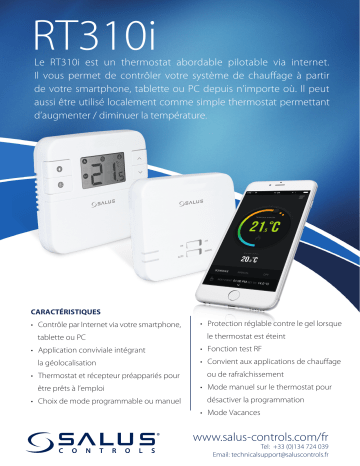 Salus RT310i Thermostat RF connecté spécification | Fixfr