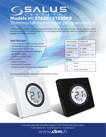 Salus ST620 spécification | Fixfr